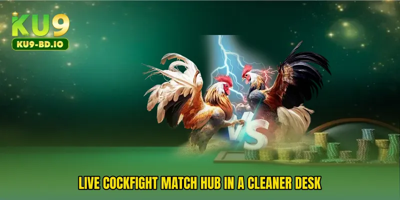 Live Cockfight Match Hub In A Cleaner Desk.